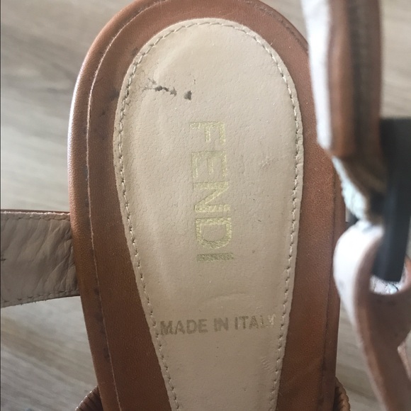 Fendi Tan Leather Stiletto Sandals - Picture 4 of 4